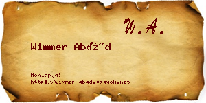Wimmer Abád névjegykártya